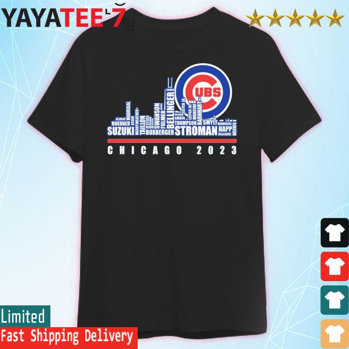 Chicago Cubs city skyline players names 2023 shirt, hoodie