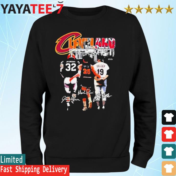 Cleveland browns jim brown cavaliers price and guardians feller shirt,  hoodie, sweater, long sleeve and tank top