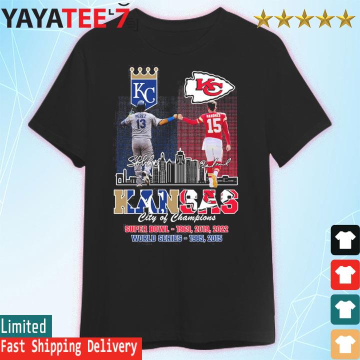 Kansas Chiefs City Patrick Mahomes And City Royals Perez City Of Champions  T Shirt - Growkoc