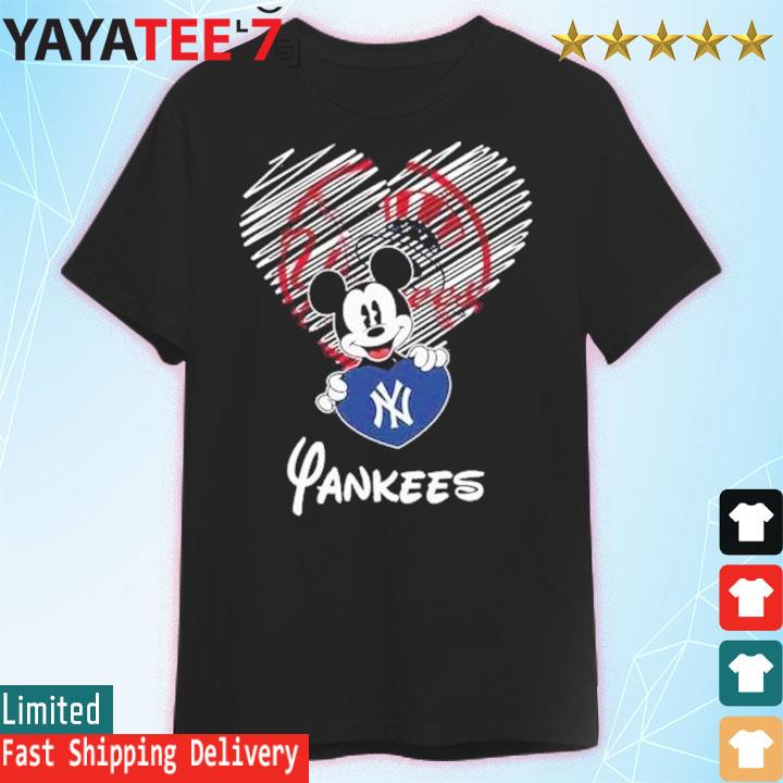 Mickey Mouse hug New York Yankees heart shirt, hoodie, sweater, long sleeve  and tank top