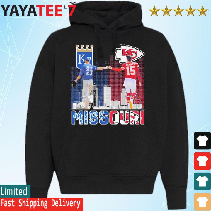 Missouri Kansas city Chiefs patrick mahomes and royals greinke skyline 2023  shirt, hoodie, longsleeve tee, sweater