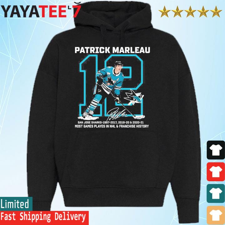 Patrick Marleau #12 San Jose Sharks most games played in NHL and franchise  history shirt, hoodie, sweater, long sleeve and tank top