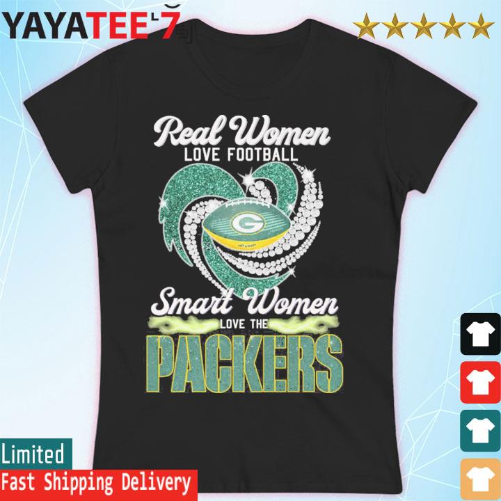 Real women love football smart women love the Green Bay Packers diamond  heart logo 2023 shirt, hoodie, sweater, long sleeve and tank top