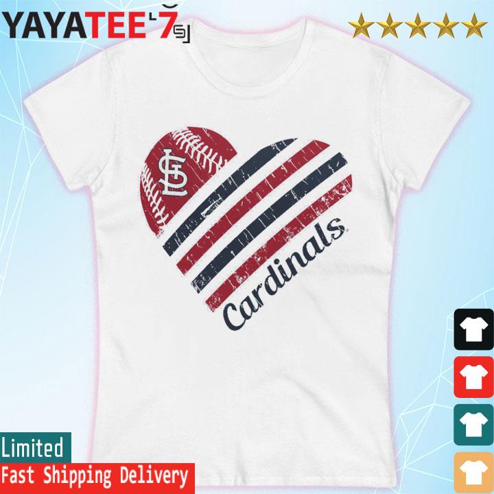 Women's G-III 4Her by Carl Banks White St. Louis Cardinals Heart Graphic Fitted T-Shirt Size: Medium