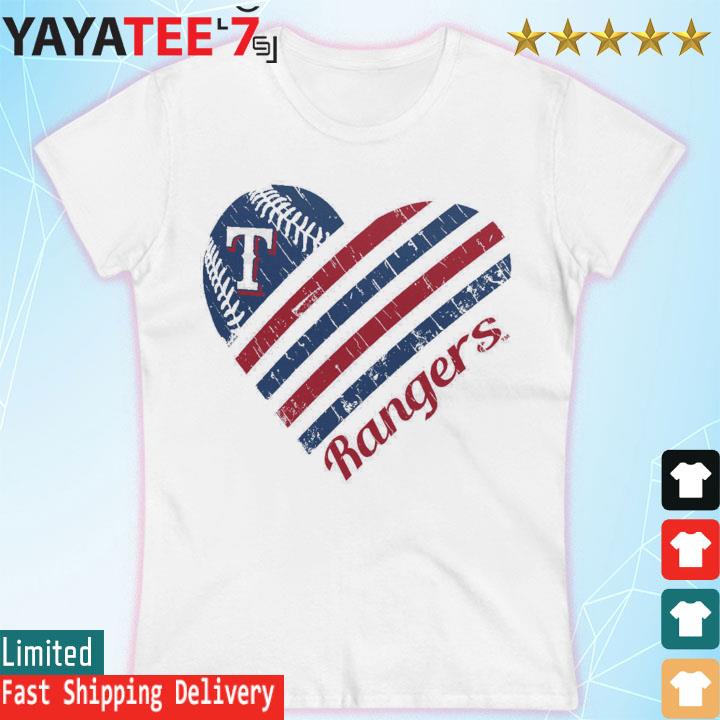 Women's G-III 4Her by Carl Banks White Texas Rangers Heart Graphic