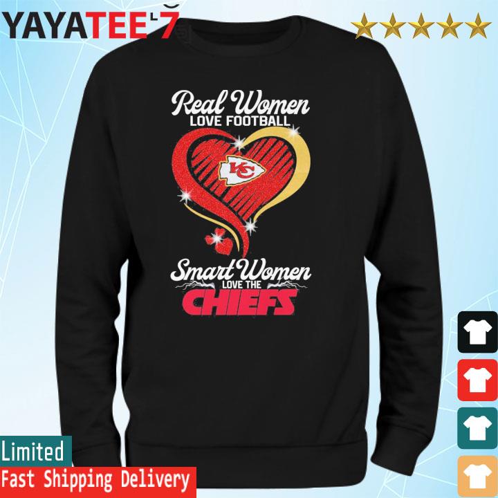 Real women love football smart women love the Kansas City Chiefs heart  diamond 2023 t-shirt, hoodie, sweater, long sleeve and tank top