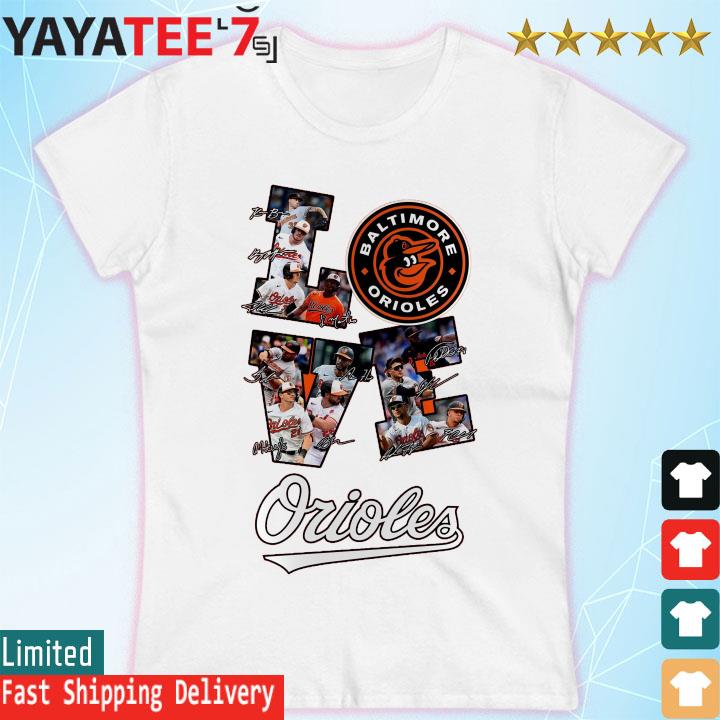 Custom Orioles Love Ladies Orange V T-Shirt