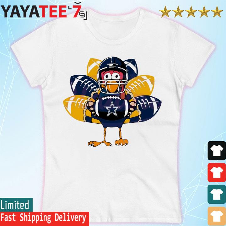 Cute Navy Turkey Dallas Cowboys Thanksgiving T Shirt - Wiseabe