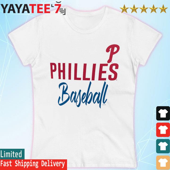 Women's G-III 4Her by Carl Banks White Philadelphia Phillies Team Graphic Fitted T-Shirt