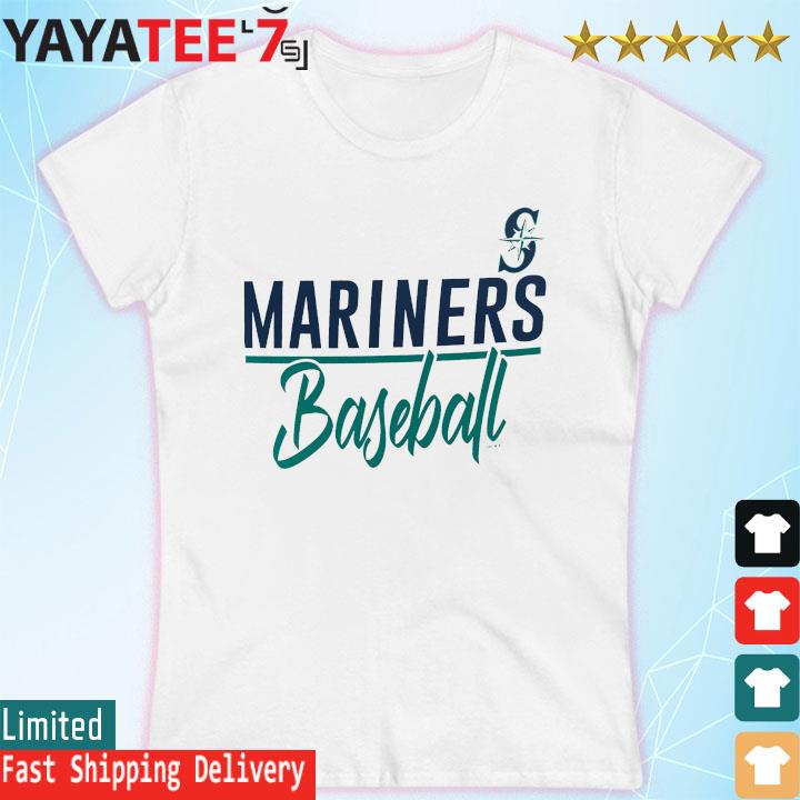 Women's G-III 4Her by Carl Banks White Seattle Mariners Team Graphic Fitted T-Shirt