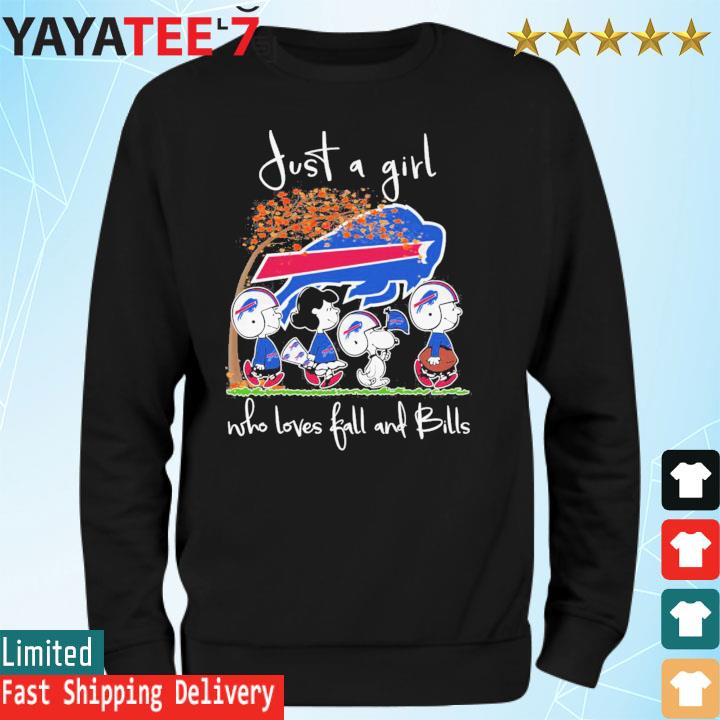 Snoopy Peanuts Just A Girl Who Loves Fall And Buffalo Bills Shirt