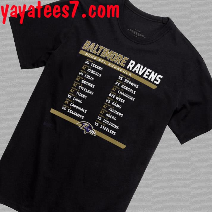 Baltimore Ravens 2023 Nfl Schedule Shirt