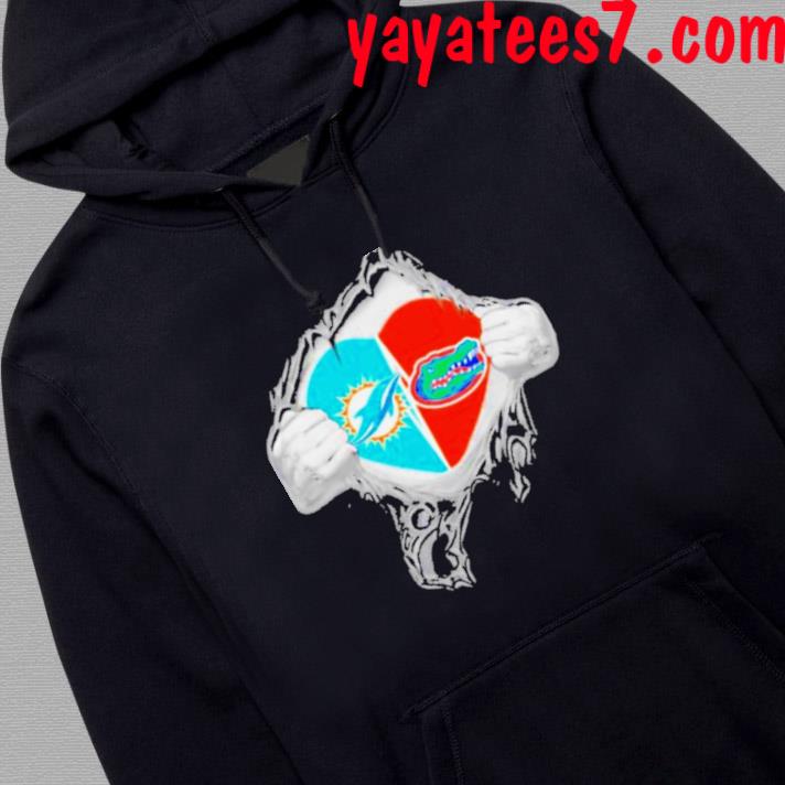 Official blood inside me miami dolphins and florida gators it's in my heart  shirt, hoodie, sweater, long sleeve and tank top