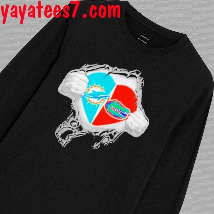 Official blood inside me miami dolphins and florida gators it's in my heart  shirt, hoodie, sweater, long sleeve and tank top