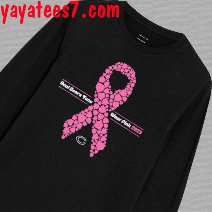 Real chicago bears fans wear pink logo cancer awareness shirt