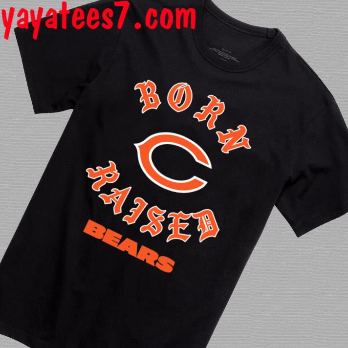 Unisex Born x Raised Black Chicago Bears T-Shirt Size: Small