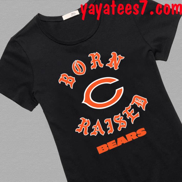 Unisex Born x Raised Black Chicago Bears T-Shirt Size: Small