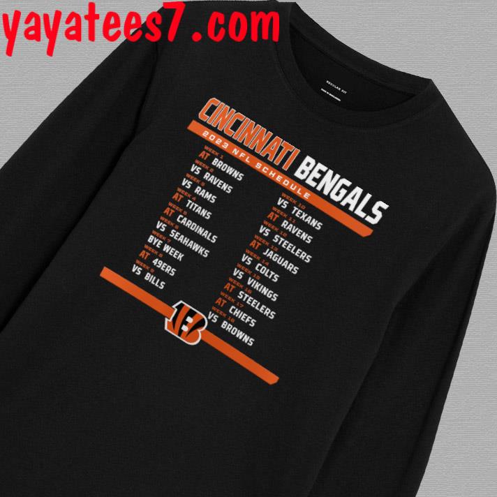 Cincinnati Bengals 2023 Nfl Schedule T Shirt