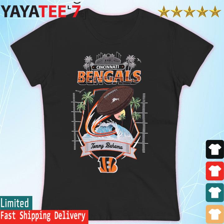 Cincinnati Bengals Tommy Bahama Black Tidal Kickoff Camp Shirt