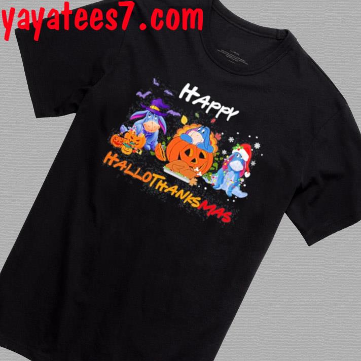 Happy Hallothanksmas Disney Eeyore Witch and Santa Shirt