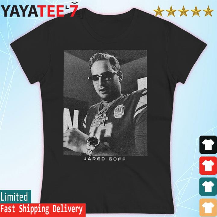 Majestic Jared Goff Football Poster Style Graphic T-shirt