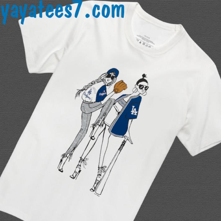 Los Angeles Dodgers G-III 4Her by Carl Banks Women's Dot Print V-Neck  Fitted T-Shirt - White