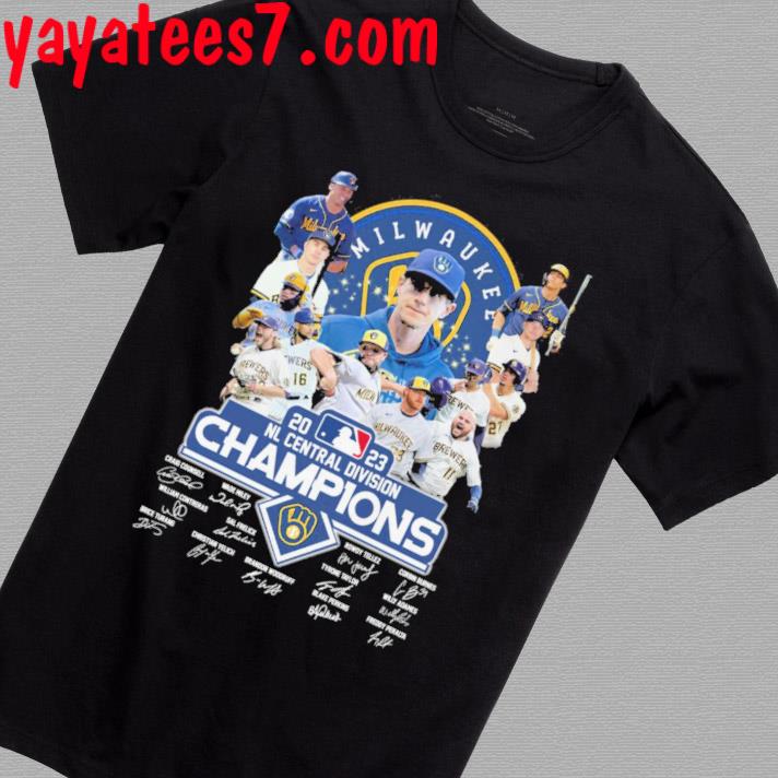Milwaukee Brewers Baseball Team 2023 Nl Central Division Champions Signatures Shirt