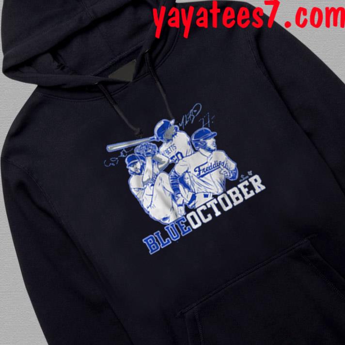 Mookie Betts Freddie Freeman & Clayton Kershaw Blue October LA Dodgers Shirt,  hoodie, sweater, long sleeve and tank top