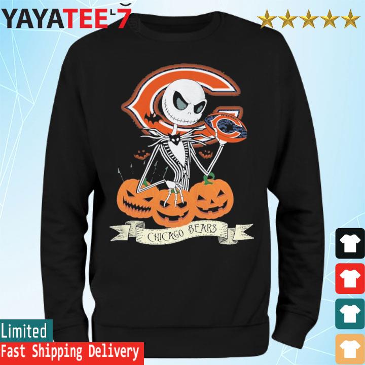 NFL Halloween Chicago Bears Jack Skellington Pumpkin Shirt, hoodie,  sweater, long sleeve and tank top