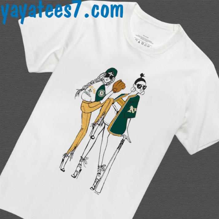 Oakland Athletics G-III 4Her by Carl Banks Women's Dot Print V-Neck Fitted  T-Shirt - White