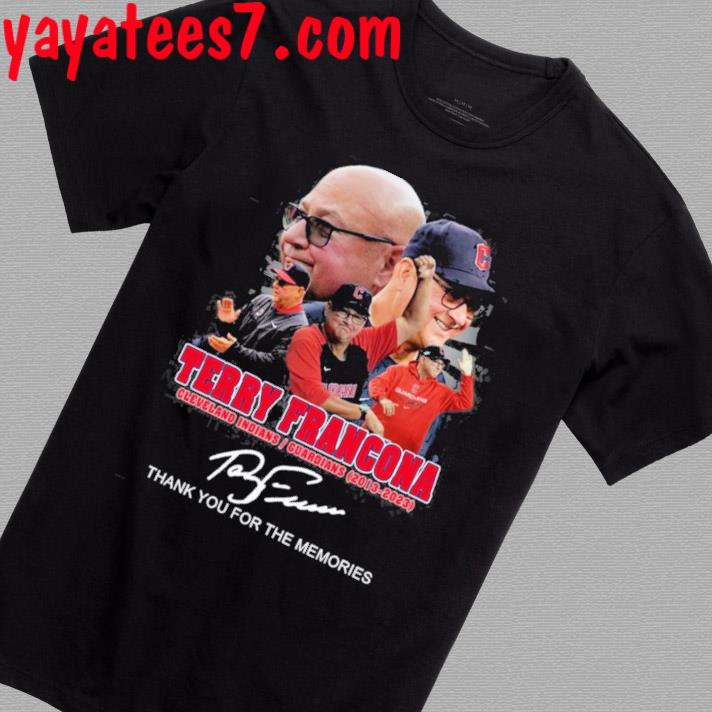 Official Terry Francona Cleveland Indians, Guardians 2013 – 2023 Thank You For The Memories T-Shirt