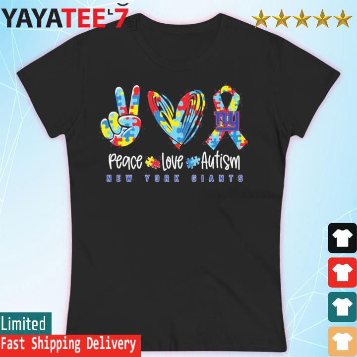 Peace Love Autism Awareness New York Giants Nfl Shirt - The Clothes You'll  Ever Need