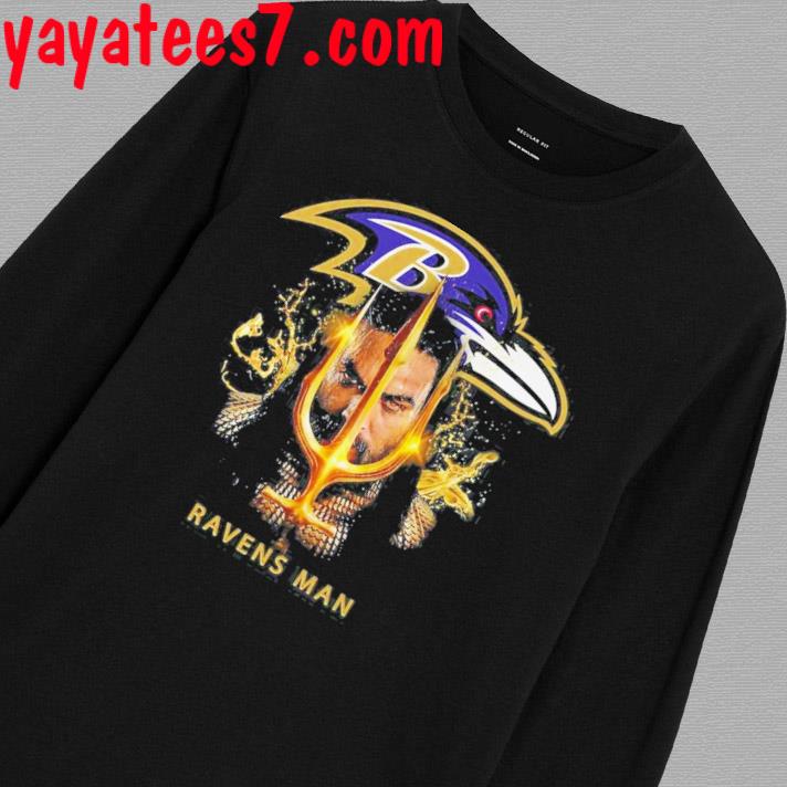 Design ravens man x aquaman shirt, hoodie, sweater, long sleeve and tank top