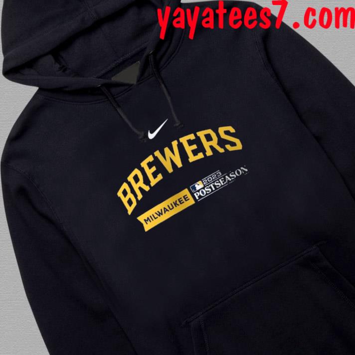 Men's Nike Navy/Gold Milwaukee Brewers Authentic Collection Performance  Hoodie