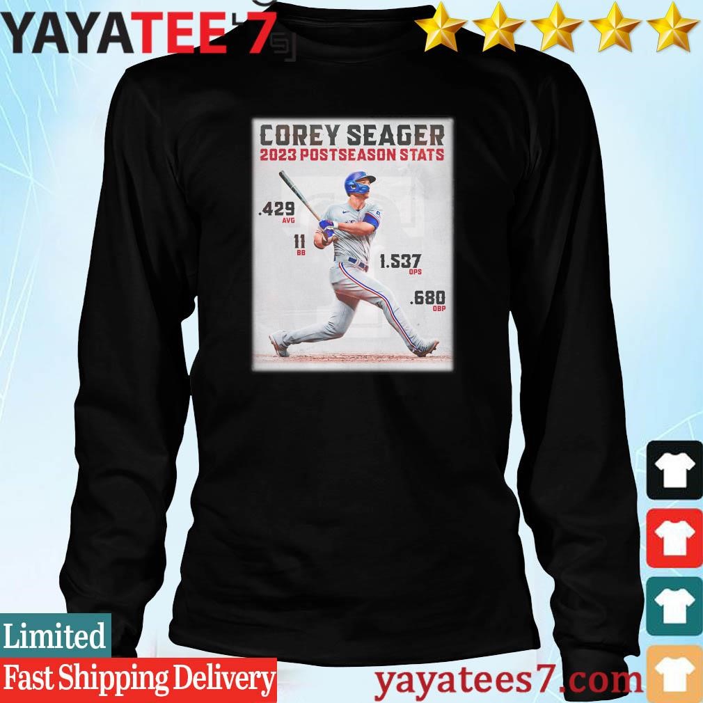 Corey Seager 2023 Postseason Stats Shirt, hoodie, sweater, long sleeve and  tank top