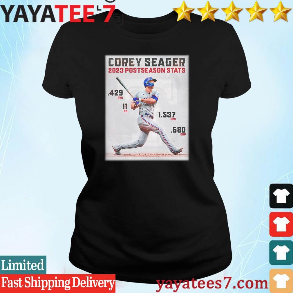 Corey Seager 2023 Postseason Stats Shirt, hoodie, sweater, long sleeve and  tank top