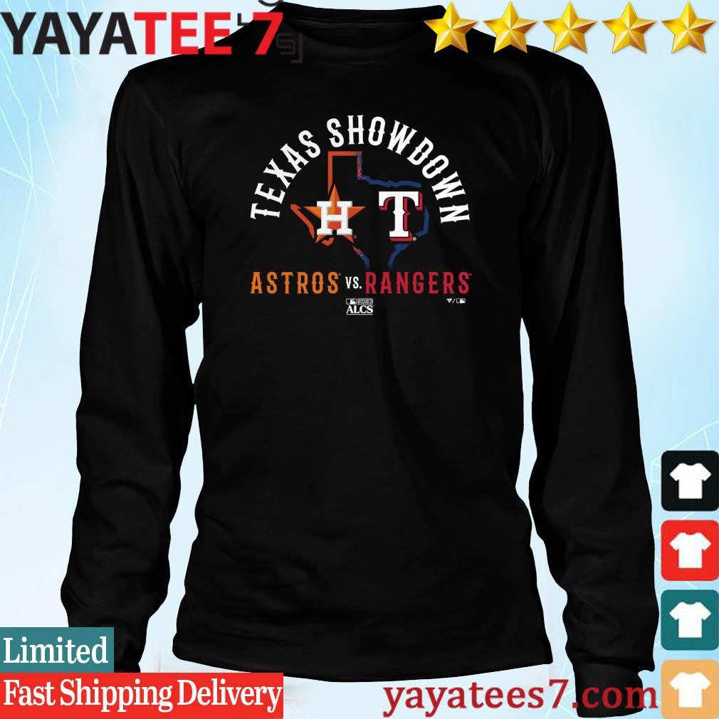 Official houston Astros vs. Texas Rangers 2023 ALCS Matchup Texas Showdown  T-Shirts, hoodie, tank top, sweater and long sleeve t-shirt