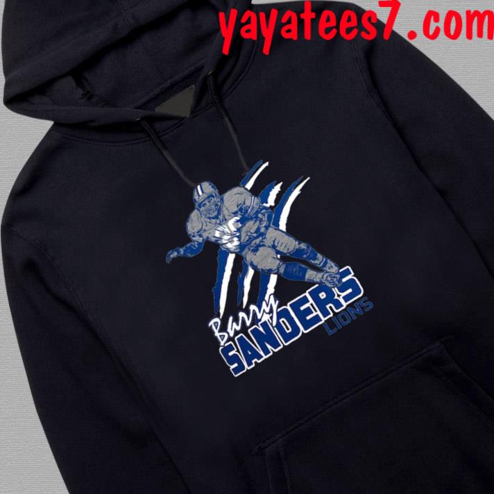 NEW Barry Sanders Detroit Lions Hoodie Sweatshirt Medium M Retail $60 Black