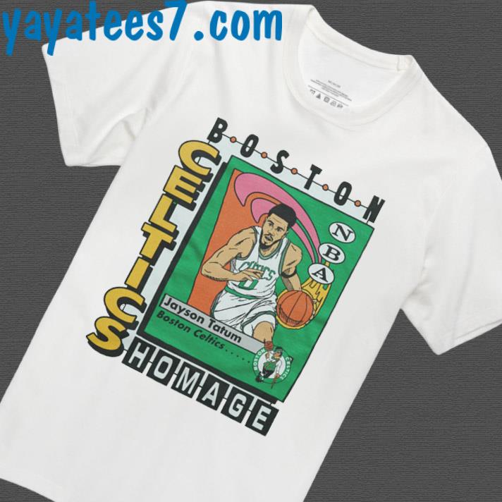 Boston Celtics Comic Book Jayson Tatum T-Shirt from Homage. | Green | Vintage Apparel from Homage.