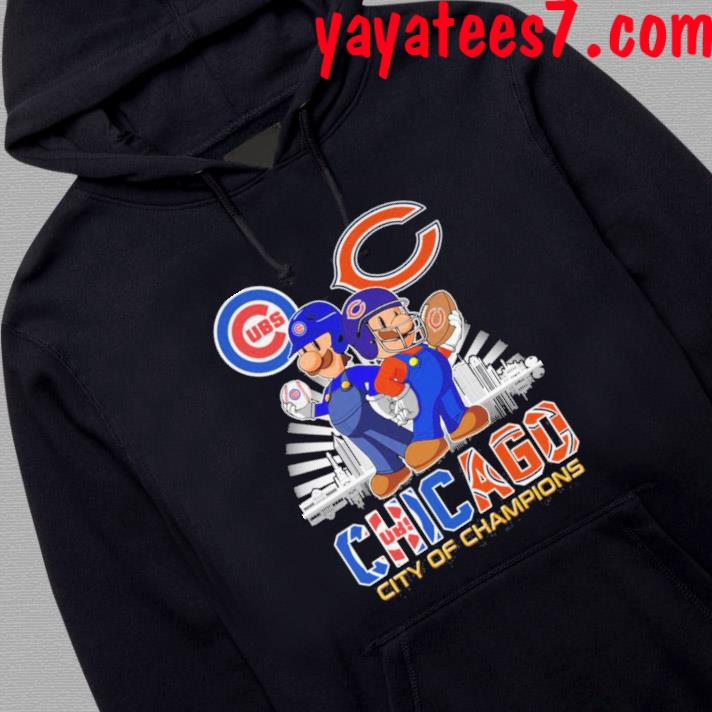 Official chicago City of champions, Chicago CUBS and Bear Mario Shirt,  hoodie, sweater, long sleeve and tank top