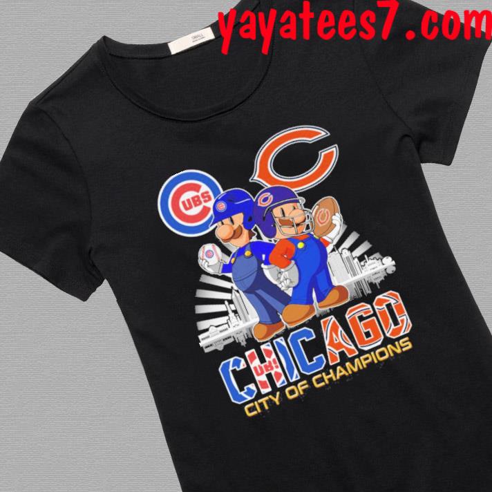 Official chicago City of champions, Chicago CUBS and Bear Mario Shirt,  hoodie, sweater, long sleeve and tank top