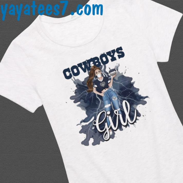 This Girl Loves The Cowboys. Ladies Fitted T-Shirt