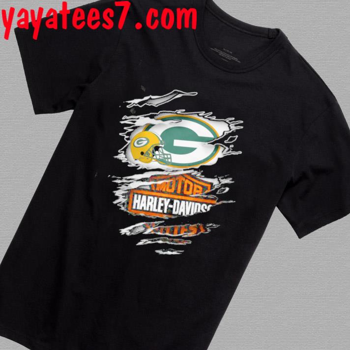 Green Bay Packers Harley Daivsion Skull Shirt - High-Quality Printed Brand