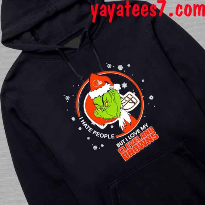 Cleveland Browns NFL Christmas Grinch I Hate People But I Love My