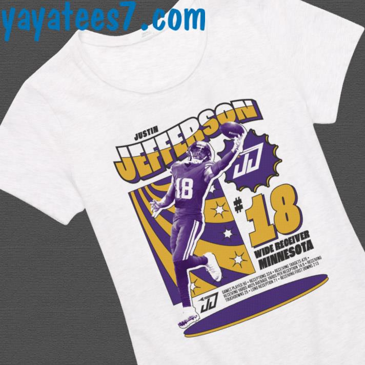 Justin Jefferson no 18 wide receiver Minnesota shirt, hoodie, sweater and  v-neck t-shirt