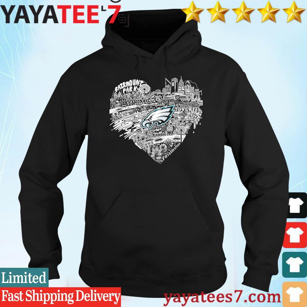 Philadelphia Eagles football logo Fairmount park heart funny shirt