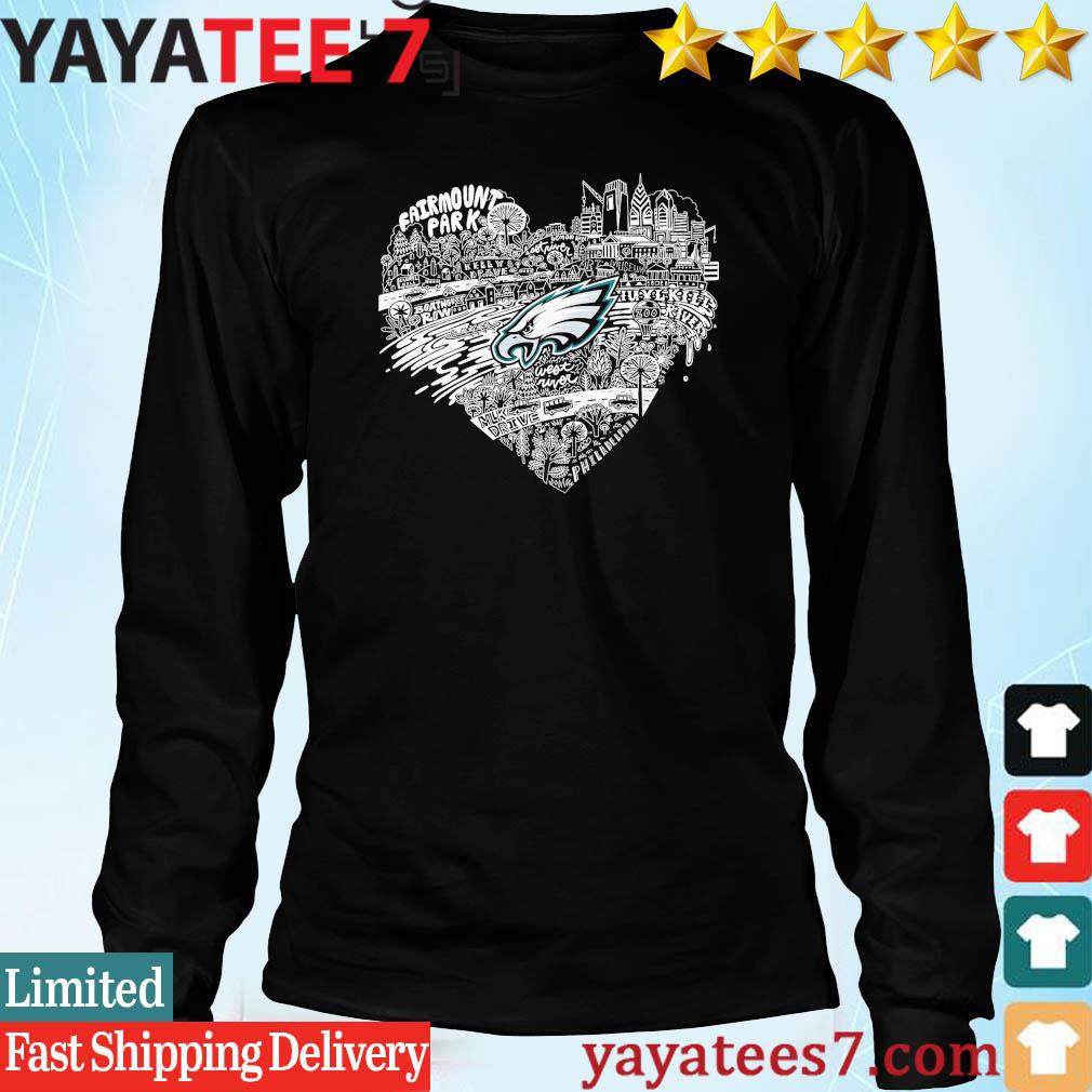 Philadelphia Eagles football logo Fairmount park heart funny shirt