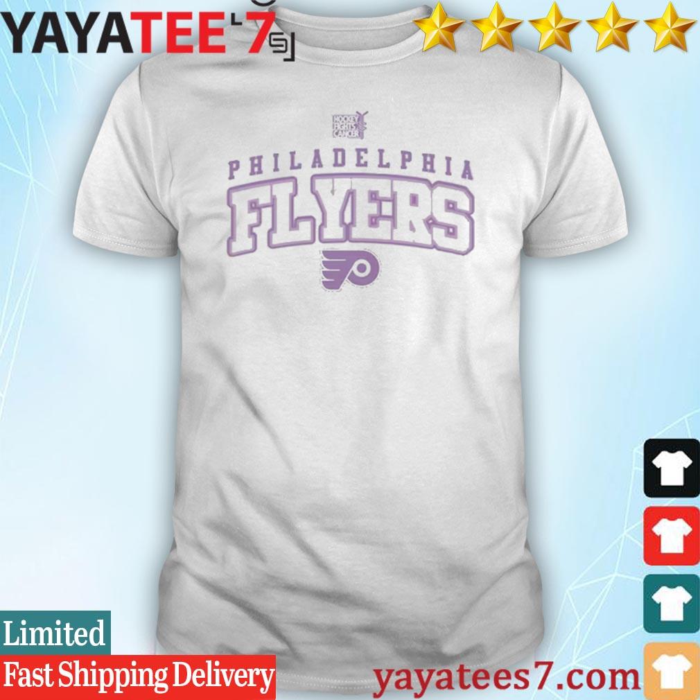Philadelphia Flyers Wearing Purple Hockey Fights Cancer Jerseys in