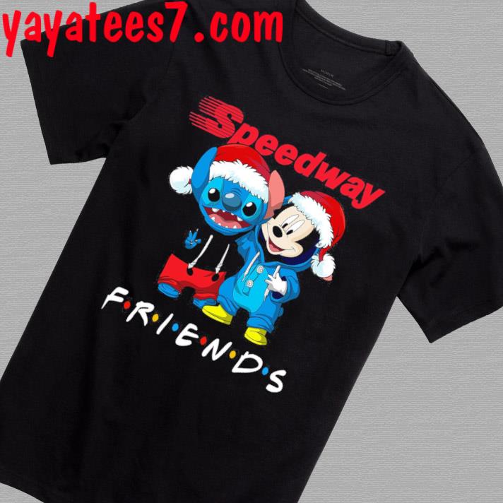 Santa Stitch and Mickey Mouse Friend Speedway Official Logo Shirt