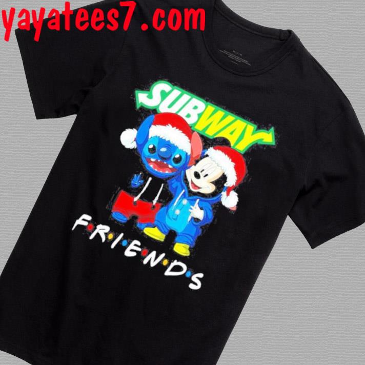 Santa Stitch and Mickey Mouse Friend Subway Official Logo Shirt